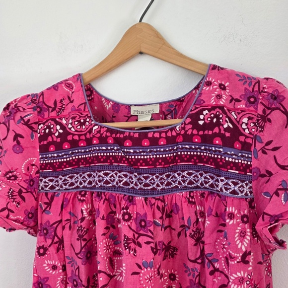 Phases Women's Floral Cotton Nightgown with Pockets - M - Picture 3 of 6